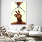 Zamanın Pençesinde Kum Saati Tasarım Cam Tablo - Görsel 3