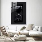 Felsefi Sanat: Kum Saati Figürlü Modern Cam Tablo - Görsel 3