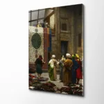 Oryantalist Sanat: Halı Tüccarları Klasik Cam Tablo