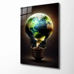 Sürdürülebilir Yaşam Temalı Parlak Lüks Cam Tablo