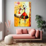 Etnik Esinti: Dans Eden Kadın Figürlü Modern Cam Tablo - Görsel 4