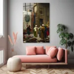 Oryantalist Sanat: Halı Tüccarları Klasik Cam Tablo - Görsel 4