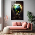 Sürdürülebilir Yaşam Temalı Parlak Lüks Cam Tablo - Görsel 4