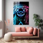 Neonun Gizemli Çizgileri Cam Tablo - Görsel 4