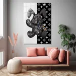 LV Desenli Mekanik Tavşan Tasarımlı Modern Cam Tablo - Görsel 4