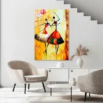 Etnik Esinti: Dans Eden Kadın Figürlü Modern Cam Tablo - Görsel 5