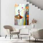 Bahar Esintisi: Çiçekli Elbiseli Dansçı Modern Cam Tablo - Görsel 5