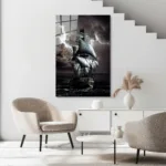 Fırtınalı Denizde Yelkenli Gemi Tasarım Cam Tablo - Görsel 5