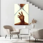 Zamanın Pençesinde Kum Saati Tasarım Cam Tablo - Görsel 5