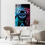 Neonun Gizemli Çizgileri Cam Tablo - Görsel 5