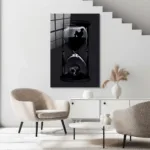 Felsefi Sanat: Kum Saati Figürlü Modern Cam Tablo - Görsel 5