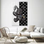 LV Desenli Mekanik Tavşan Tasarımlı Modern Cam Tablo - Görsel 5