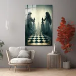 Ruhların Satrancı: Mistik Figürlü Modern Cam Tablo - Görsel 6