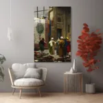 Oryantalist Sanat: Halı Tüccarları Klasik Cam Tablo - Görsel 6