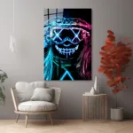 Neonun Gizemli Çizgileri Cam Tablo - Görsel 6