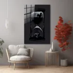 Felsefi Sanat: Kum Saati Figürlü Modern Cam Tablo - Görsel 6
