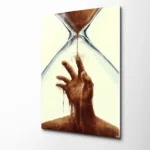 Zamanın Pençesinde Kum Saati Tasarım Cam Tablo