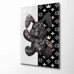 LV Desenli Mekanik Tavşan Tasarımlı Modern Cam Tablo